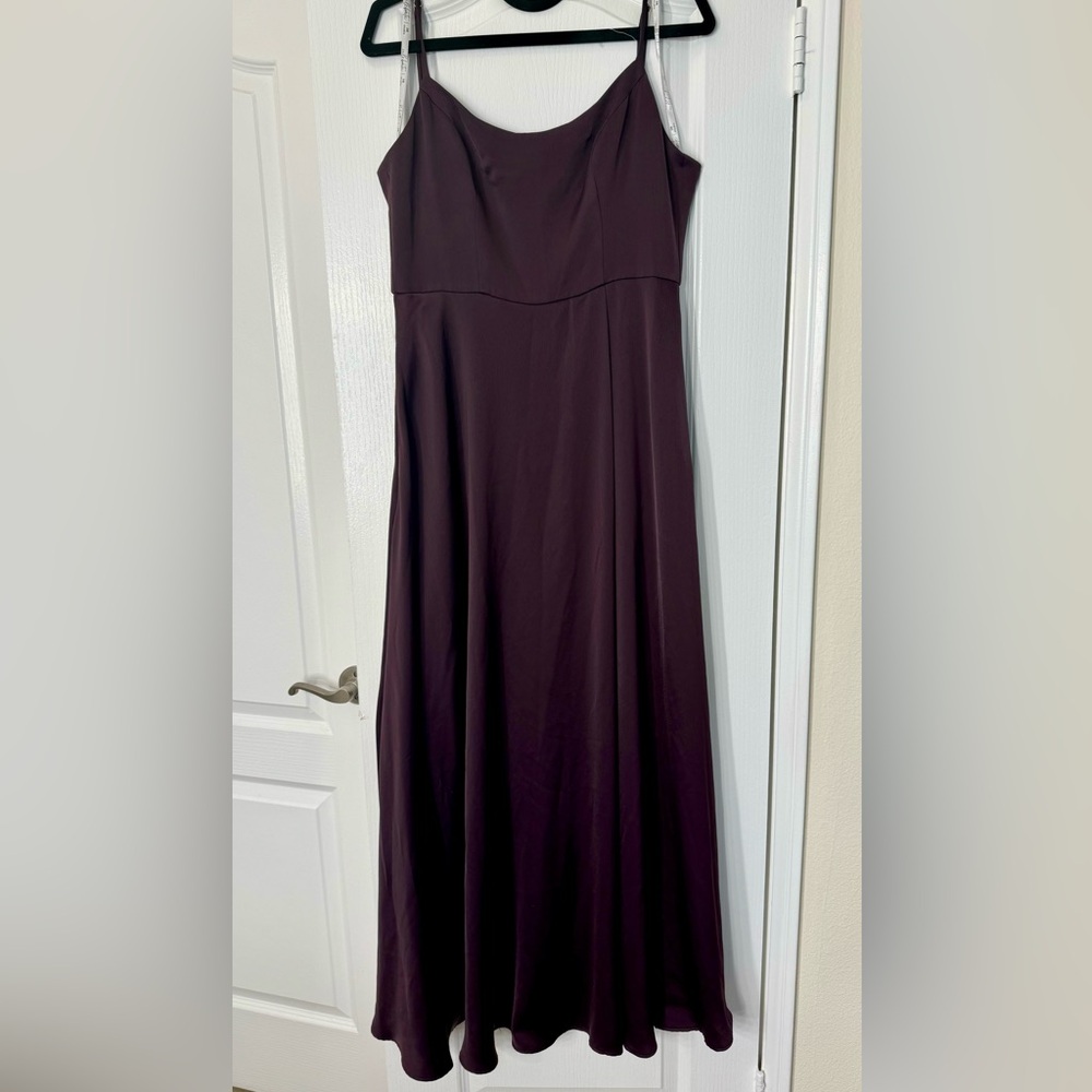 David’s Bridal Plum Dress with Slit